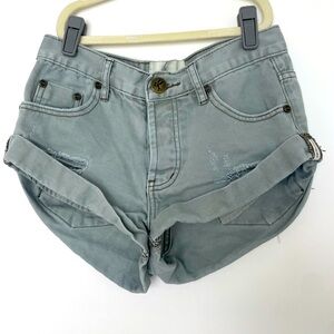 FADED KHAKI BANDITS LOW WAIST DENIM SHORT